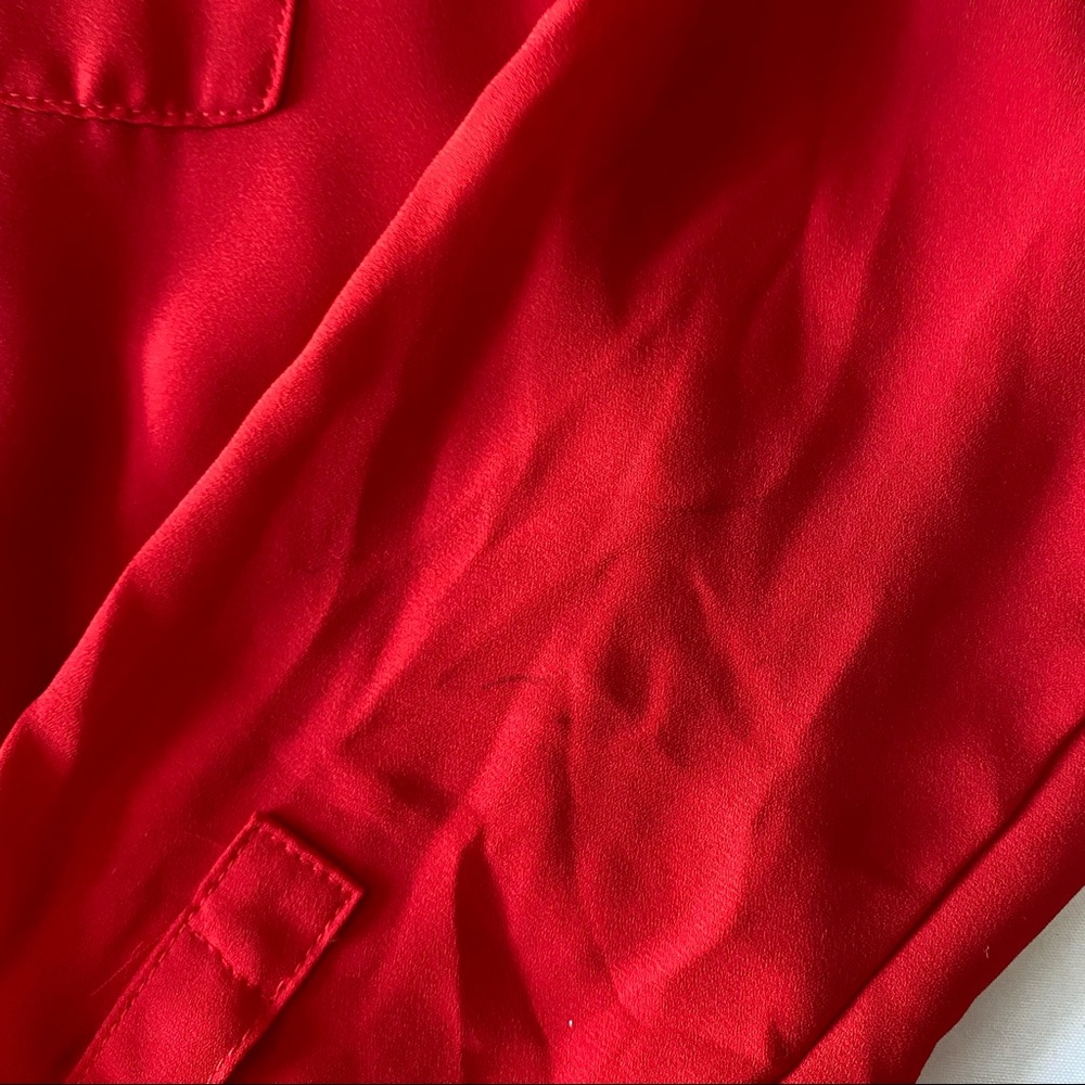 Express Red Portofino Button Up Blouse - image 6